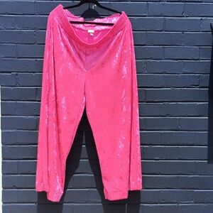 "A New Day" Hot Pink Velvet Wide Leg Pants